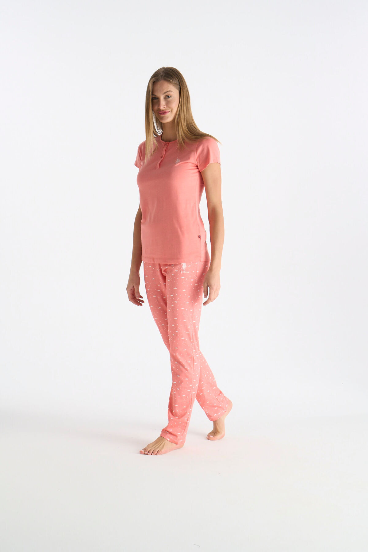 a682c712158947e4.jpg 26Y Kadın Somon Pijama Takım - Görsel 1