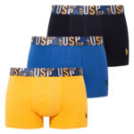 Erkek Saks - Sarı - Lacivert 3'lü Boxer
