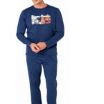 Erkek Uzun Kollu Bisiklet Yaka Pijama Takım -6096