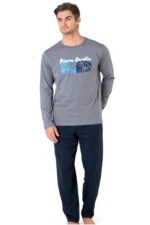 Erkek Uzun Kollu Bisiklet Yaka Pijama Takım -6096 - Görsel 3
