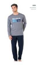 Erkek Uzun Kollu Bisiklet Yaka Pijama Takım -6096 - Görsel 6